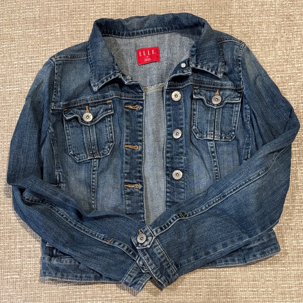 Elle Women’s Classic Denim Jacket - Dark Blue